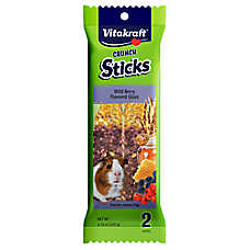 Vitakraft? Crunch Sticks - Wild Berries & Honey - Guinea Pig Treat -Minerals and Cage Clip - 2 Count