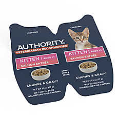 Authority Cat - Kitten, Wet Food, Split Cup, Chunks, Gravy, Salmon, 2.65 OZ