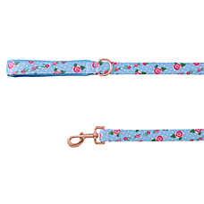 Top Paw? Blue Rose Dog Leash, Blue & Pink Dog Leash, Walking Dog Leash, Neoprene Handle, 4' Long