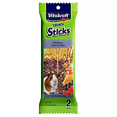 Vitakraft® Crunch Sticks - Wild Berries & Honey - Guinea Pig Treat -Minerals and Cage Clip - 2 Count