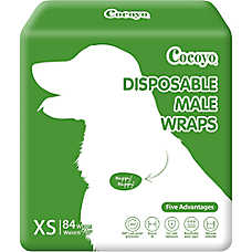 Cocoyo Disposable Male Dog Wraps W/ Leak-Proof Protection & Wellness Indicator- 84 Ct
