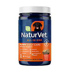 NaturVet Dog All-In-One Senior Daily Care 6-In-1 Support Supplement, Smoked Bacon Soft Chews, 60 ct
