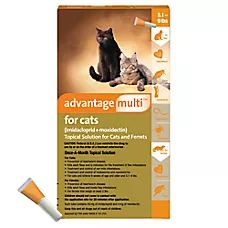Advantage Multi Topical Solution for Cats, 5.1-9 lbs (Orange), 1 or 6 Month Supply