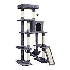 Yaheetech 54-in Multi-Level Cat Tree with Condo, Hammock and Scratching Board