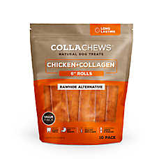 Collachews Rawhide Alternative 6" Rolls Collagen Dog Treats - Natural, Chicken
