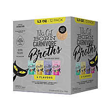 Tiki Cat? Born Carnivore Broths Cat Food Topper - Non-GMO, Grain Free - Variety Pack, 12ct