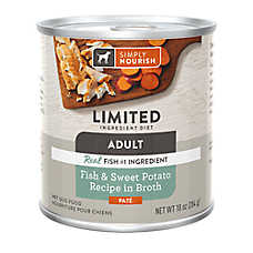 Simply Nourish Limited Ingredient Diet Wet Dog Food - Pate, Fish & Sweet Potato in Broth, 10 oz