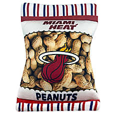 Pets First Miami Heat Plush Peanut Bag Dog Toy