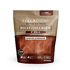 Collachews Rawhide Alternative 6" Rolls Collagen Dog Treats - Natural, Bully