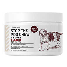 Chew + Heal Dog Coprophagia & Digestive Supplement, Stop The Poo Soft Chew, Lamb Flavor, 120 Count