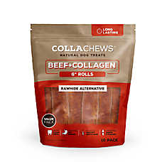 Collachews Rawhide Alternative 6" Rolls Collagen Dog Treats - Natural, Beef