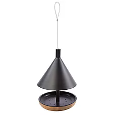 All Living Things® Wild Bird Black & Wood Metal Feeder Outdoor Seed Feeder