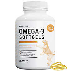 Chew + Heal Dog & Cat Wild-Caught Omega-3 Skin & Coat Fish Oil Supplements, with Fatty Acids, 180ct