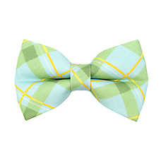 Made By Cleo? Carmel Mint Plaid Cat Bow Tie