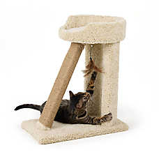 Whisker City? Cat Scratch Ramp Hangout, Beige, 26" Tall, Fleece, Carpet, No Assembly Needed