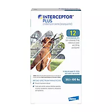 Interceptor Plus Chew for Dogs - 50.1-100lbs (Blue) - 1, 6, or 12 Month Supply