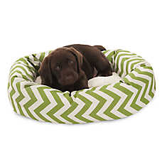 Majestic Pet Chevron Sherpa Bagel Indoor & Outdoor Dog Bed