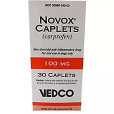 Novox Caplets (carprofen) for Dogs 100 mg - 30 Count, 60 Count, or 180 Count