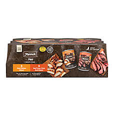 Merrick Grain Free Adult Wet Dog Food - Natural, Texas Beef & Chicken Dinner, Variety Pack, 12 ct