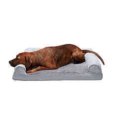 FurHaven Plush & Suede Full Support Orthopedic Sofa Pet Bed for Dogs & Cats - Gray