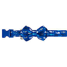 Top Paw? Blue Shark Dog Collar, Blue Dog Collar, Adjustable, Bowtie, Multiple Sizes