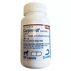 Carprovet (Carprofen) Caplets for Dogs - 25mg, 75mg, 100mg - Available in 60 or 180 Ct