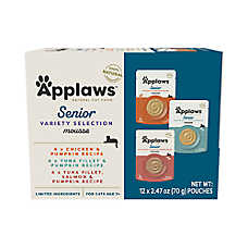 Applaws Cat - Senior, Mousse, Variety Pack, 12 CT, 29.64 OZ