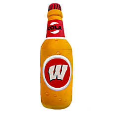 Pets First Wisconsin Badgers Plush Bottle Dog Toy