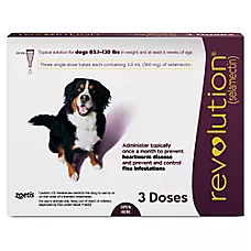 Revolution (selamectin) Topical for Dogs - 85.1-130 (Plum) - 3 or 6 Month Supply