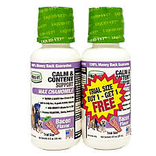 Liquid-Vet Dog K9 Calm & Content Supplement, Anxiety Relief, Multiple Flavors, 8oz 2-Pack, 32 oz
