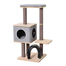 PetPals 42-in Elevate 3-Level Jute Activity Cat Tree, Beige