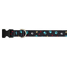 Top Paw? Paw Print Dog Collar, Black Dog Collar, Adjustable, Comfortable, Multiple Sizes