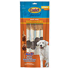 Cadet Gourmet Beef Hide Shish Kabob Dog Treats 11.6 Oz - 4 Count