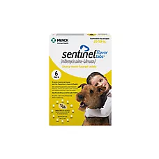 Sentinel Flavor Tabs for Dogs 26-50 lbs (Yellow Box), 6 Tablets (6-Month Supply)