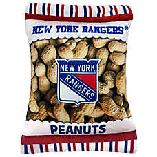 Pets First New York Rangers Plush Peanut Bag Dog Toy