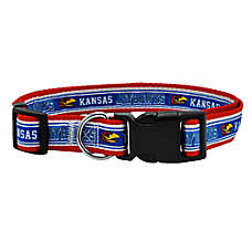 Pets First NCAA Kansas Satin Dog Collar