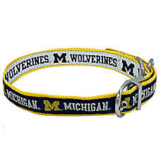 Pets First Michigan Wolverines Reversible Dog Collar