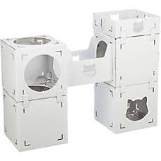 TRIXIE Casa Cara Indoor Modular Cardboard Cat Condo, Cat Play Tower, Corrugated Cat House