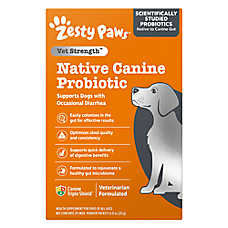 Zesty Paws Vet Strength Native Canine Probiotic Dog Powder Supplement, Gut & Digestive Health, 25ct