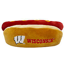 Pets First Wisconsin Badgers Plush Hot Dog Dog Toy