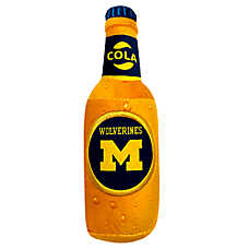 Pets First Michigan Wolverines Plush Bottle Dog Toy