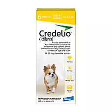 Credelio (lotilaner) Chewable Tablet for Dogs - 4.4-6.0 lbs (Yellow) - 1, 3, or 6 Month Supply