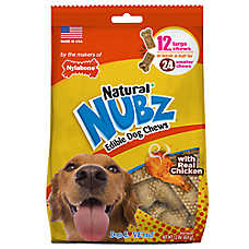 Nylabone Nubz Chicken Dog Chew Treats Large - 12 Count