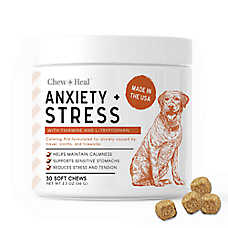 Chew + Heal Dog Anxiety & Stress Calming Supplement Soft Chews, Natural Flavor, 30 Count