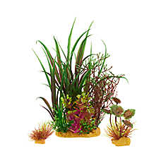 Top Fin? Artificial Aqaurium Plant Variety Pack Multi-Color Fish Tank Decor - Small