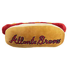 Pets First Atlanta Braves Plush Hot Dog Dog Toy
