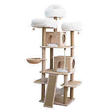 Catry 75-in Castle Multi-Activity Cat Tower, Cream & Beige