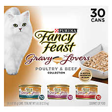 Purina? Fancy Feast? Gravy Lovers Wet Cat Food - Poultry & Beef, Variety Pack, 3 Oz, 30 Count