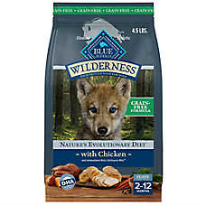 Blue Buffalo Wilderness High Protein, Chicken Puppy Dry Dog Food, Grain-Free