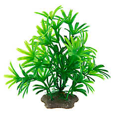 Top Fin? Artificial Mini Palm Aquarium Plant Green Fish Tank Decor - 4 in